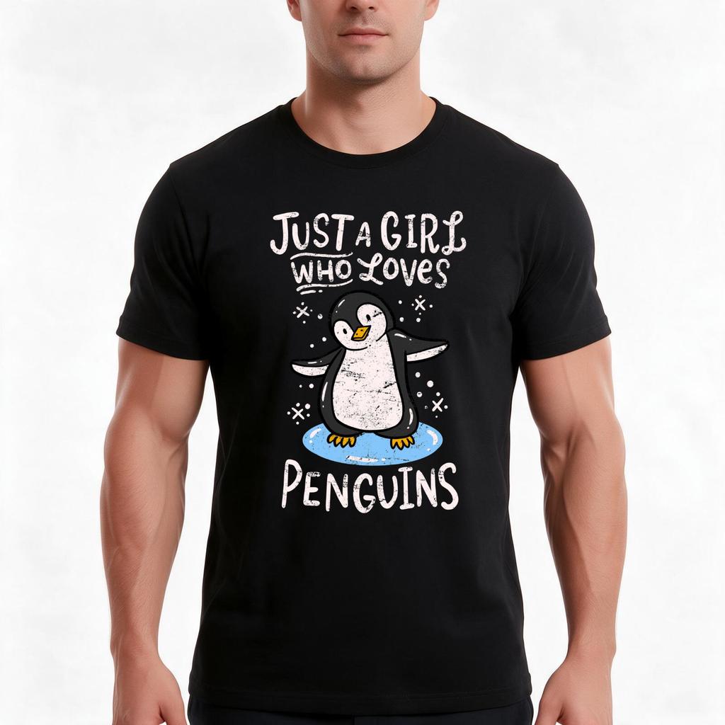 Penguin Funny Tshirt Summer Casual Cotton Tee Oversized Streetwear Tops Vintage Graphic Print Loose Fit Short Sleeve