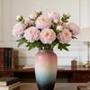 Искусственный Цветок Пиона с Эффектом Реального Прикосновения, Имитация Шелкового Пиона с Длинным Стеблем для Валентинова Дня, Цветочной Композиции, Свадебной Вечеринки, Декора Вазы для Дома и Кухни