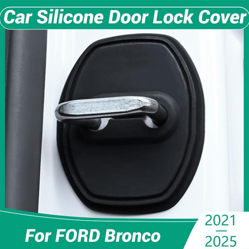 For FORD Bronco -2025 Car Decorat Protecte Door Lock Cover Decoration Accessories Silicone Mute Damping Cushion