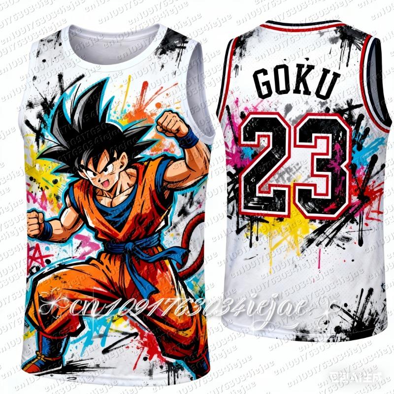 2026 Новая специальная версия баскетбольной майки Dragon Ball Z Goku для взрослых Мужская баскетбольная спортивная жилетка Детский специальный комплект майки