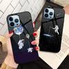 Милый чехол с изображением астронавта из мультфильма для Iphone 14 13 12 11 Pro Max Mini Xs Xr X 7 8 6s Plus Se 2022, стеклянный защитный чехол Fundas