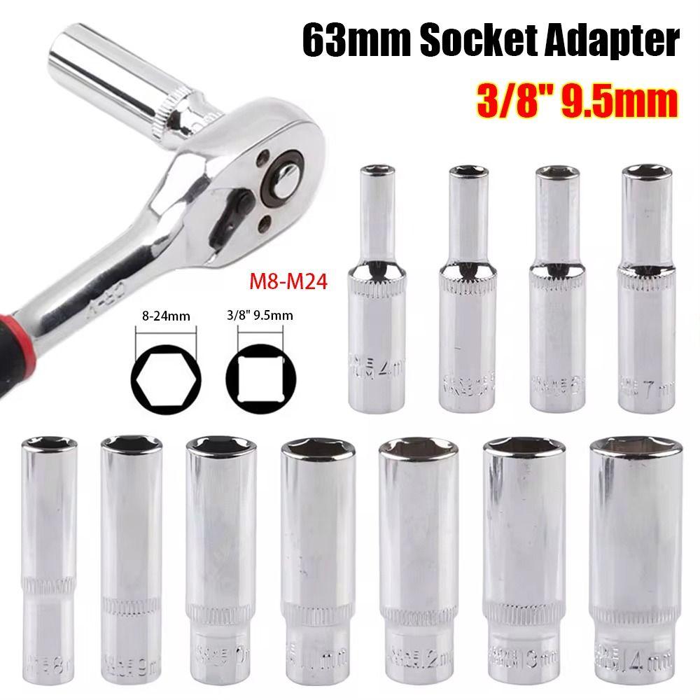 1Pcs 3/8" Head Metric Key Sleeve For Ratchet Torque Wrench Drive Socket Durable Hex Short Socket