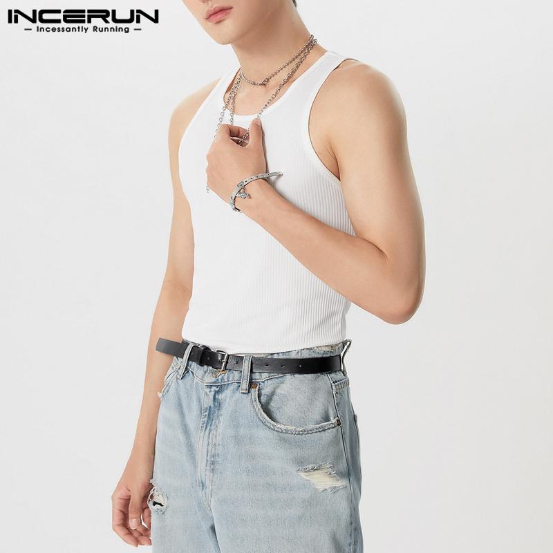 INCERUN Летние мужские повседневные спортивные майки без рукавов