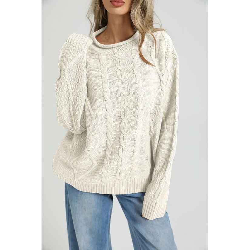 Women's Ropa Mujer Solid Color Knitted Pullovers Sweaters Long Slevees Elegant Chic Thick Loose Casual Roupas Feminina