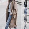2024 European & American Women's Wool Coat - Casual, Long, Solid Color, Warm for Autumn/Winter