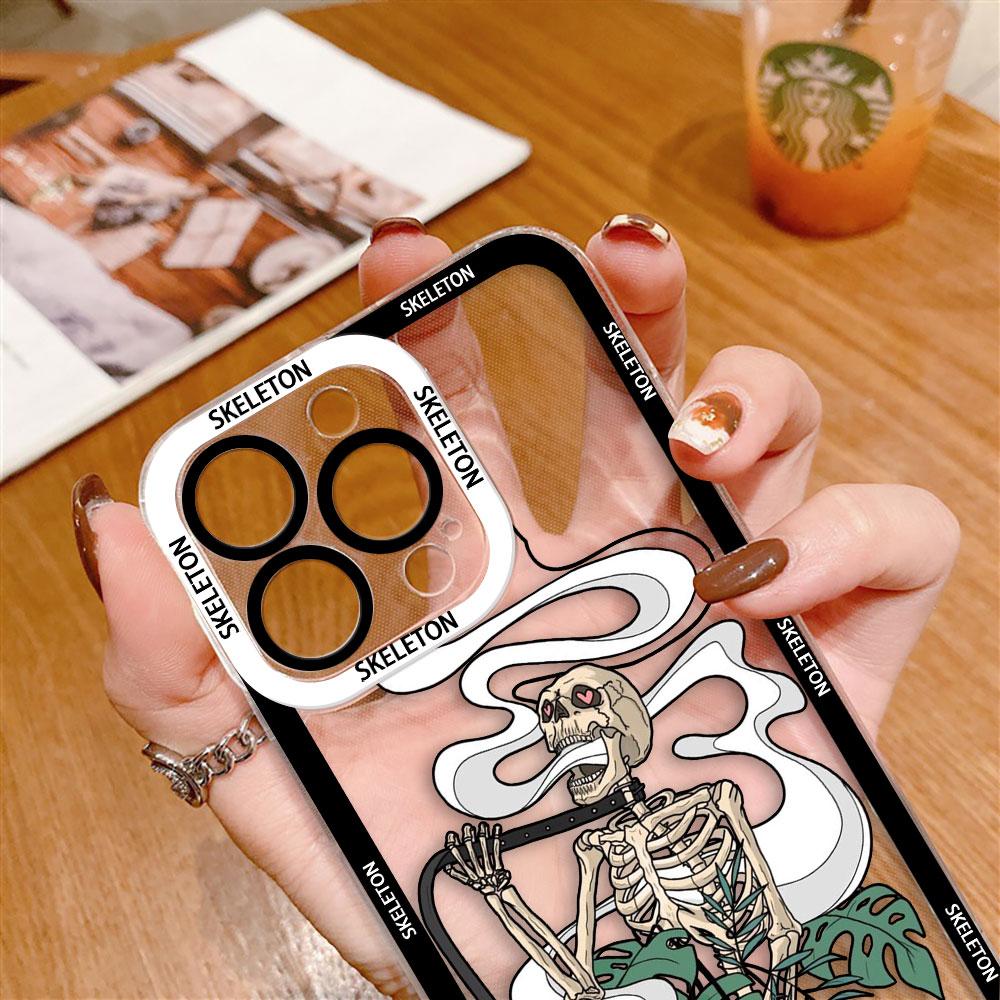 Ужасный Кот-Череп Прозрачный Чехол Для Телефона Для Infinix TECNO POVA 2 4 3 5 SMART 6 7 8 NOTE 10 11 12 30 30I 40 50 CAMON 19 20 Чехол