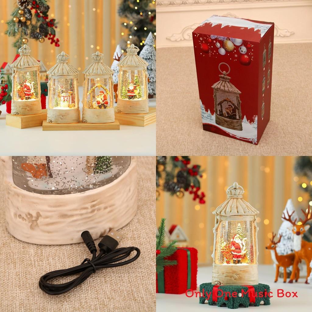 Christmas Crystal Music Box With Snowman Scene For Festive Tabletop Ornament