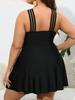 2025 Black 2 Piece Plus Size Dress Swimwear Women Strapped Large One Piece Swimsuit Beach Chubby Big Bathing Suit