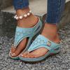 Large Size Summer New Toe Wedge Heel Fashion Laser Rivet Flip-flop Sandals Women