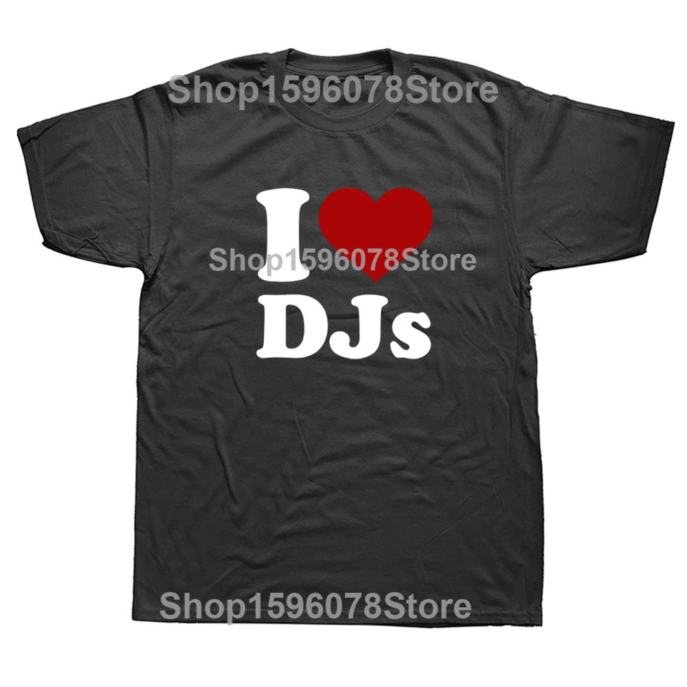 Never Underestimate An Old Man Loves DJ Turntable T Shirt Streetwear Music Techno Club Headphone Birthday Short Sleeve T-shirts