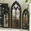 Rustics Window Frame Wall Decors Wooden Farmhouse Wall Art Decors Arched Cathedral Fake Window Home Decors for Entryway