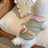 Lightweight Pet Vest With Cartoon 3D Appliqu Collar Striped Design Small Dogs Like Bichon Teddy