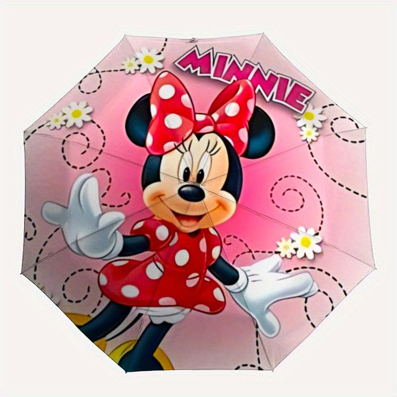 1pc Minnie Mouse Automatic Folding Umbrella, 8-Rib Portable & Foldable Design, All-Season Use yy0722154