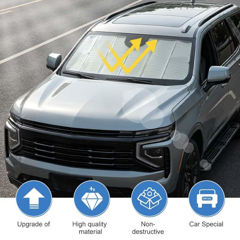 Подходит для GMC-YUKON / Tahoe 2024+ Автомобильный передний солнцезащитный козырек на лобовое стекло, защита окон, складная крышка солнцезащитного козырька, аксессуары для интерьера автомобиля