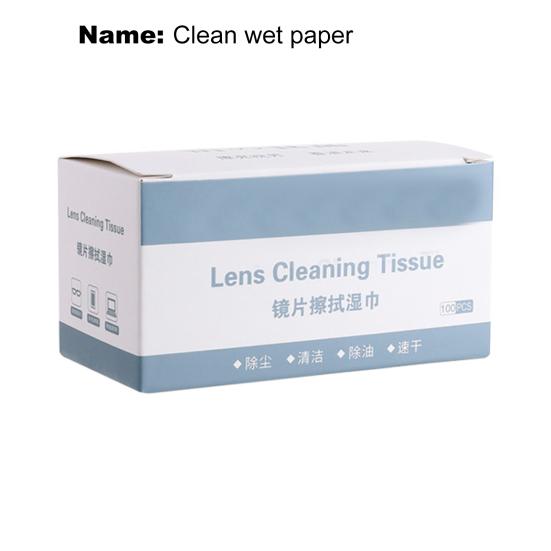 100 шт. / Коробка Салфетки для чистки очков Одноразовая обезжиривающая бумага Предварительно увлажненные салфетки для чистки линз для стекла