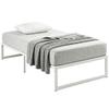 Bed Frame with Storage and Steel Slatted Base, 32.5 cm Tall, Low Noise, 200 x 90 cm, White