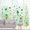 4 листа наклейки на окно в честь Дня Святого Патрика, наклейки на окна, декор для стен из трилистника, фестивальное офисное стекло с изображением гнома