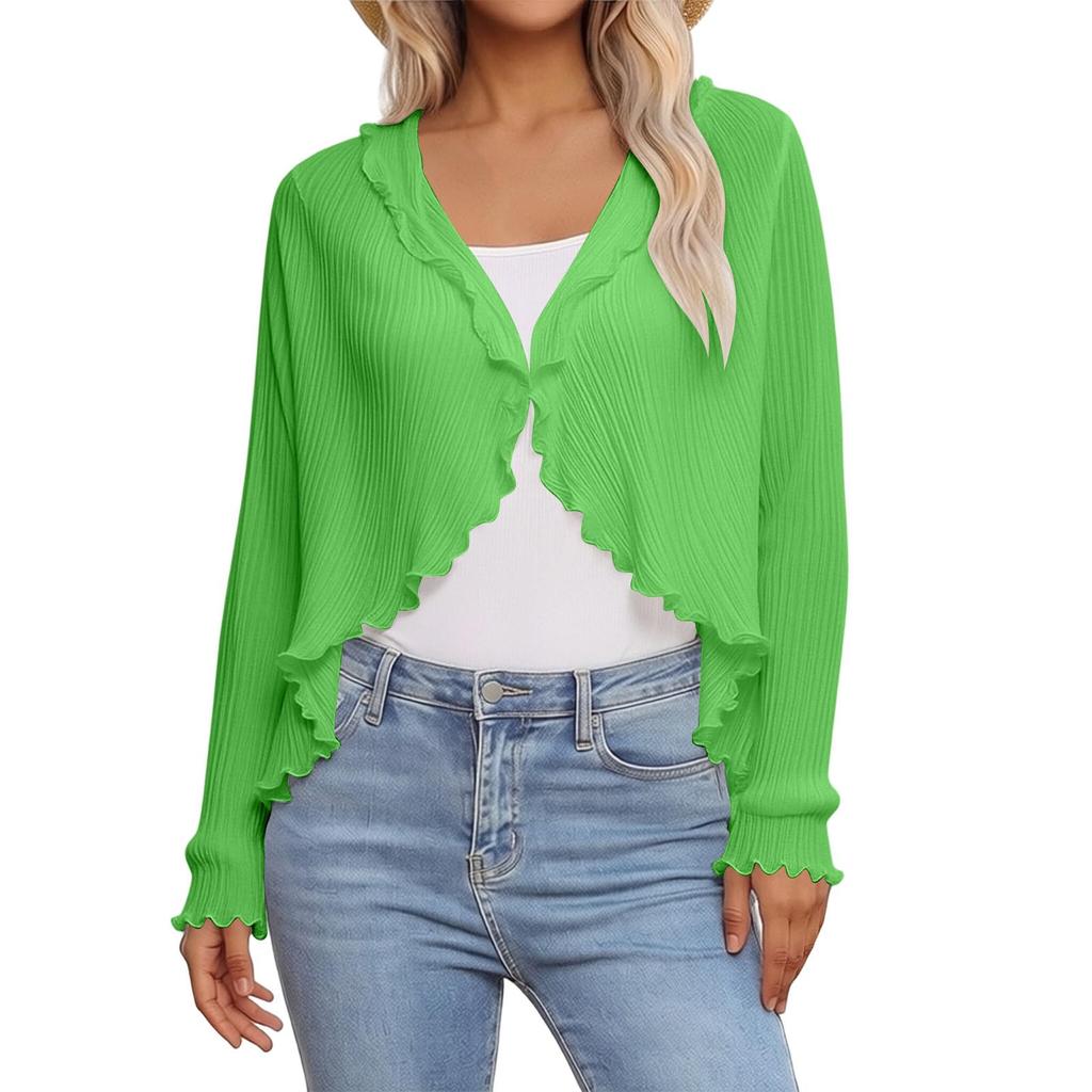 Women Fashion Solid Color Car Driving Sun Protection Shawl Breathable Outdoor Sunscreen Scarf Beach UV Protection Loose Casual Style Ruffled Shawl