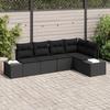 VidaXL 5-Piece Garden Sofa Set with Cushions Black Poly Rattan 3347063