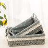 Easy To Carry Fabric Handmade Eco-friendly Rectangle Woven Fruit Basket Bin Storage Basket