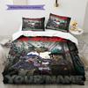 Name Custom Gorillaz Pattern Bedding Set Quilt Cover Pillowcase Home Decor Gift (1 * duvet cover + 2 * pillowcase, without core)