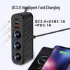 Автомобильный умный прикуриватель 1-в-3: Быстрое зарядное устройство QC3.0 + PD30W с двумя USB для мобильных телефонов