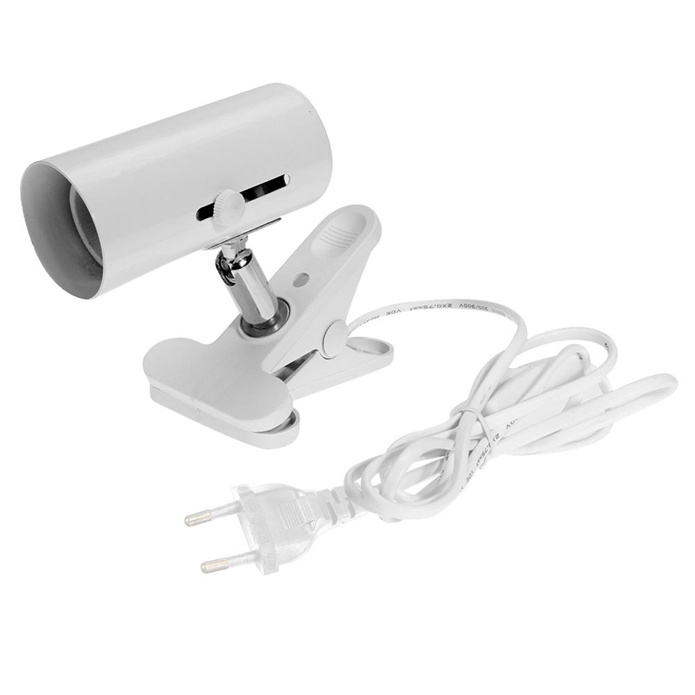 EU/US Plug 360 Degree Flexible Desk Lamp Holder E27 Heating Reptile Lamp Holder UVA+UVB Clip-on Bulb Cover for Pet Light 1/2pcs