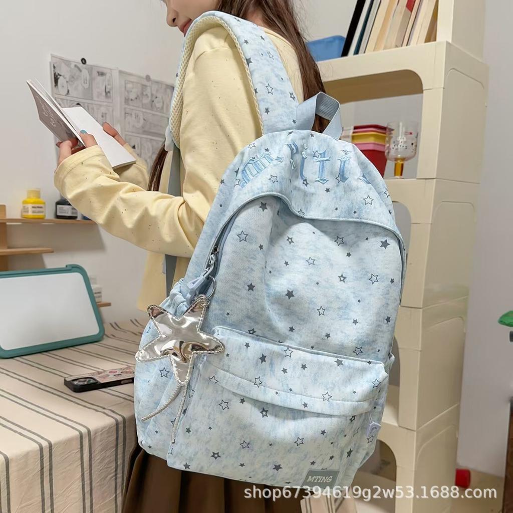 Schoolbag new high-value Korean ins style girl heart casual lightweight schoolbag female junior high school backpack student backpack