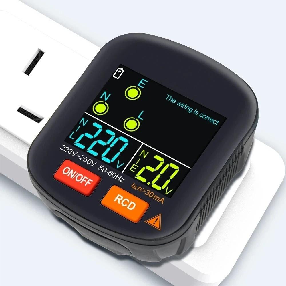 Ground Zero Line Socket Detector Digital Smart Digital Outlet Checking Tool Socket Tester  EU Plug