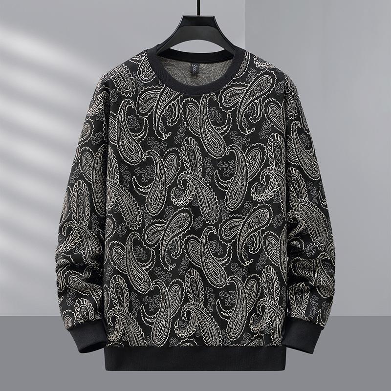 Мужская весенне-осенняя толстовка с воротником плюс размер, жаккардовый топ, пуловер, свободная толстая куртка, мужские размеры 4XL-11XL