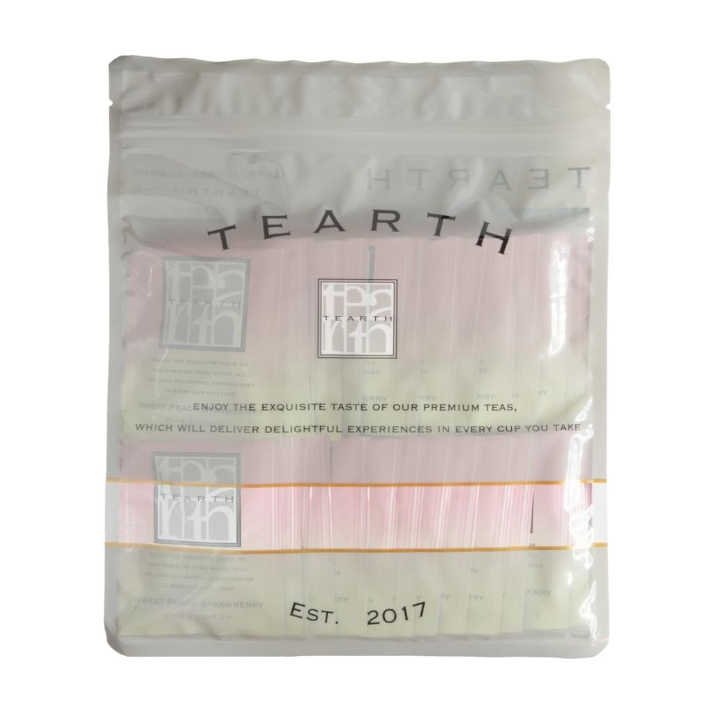 TEARTH Peach Strawberry Sweet Dessert Tea Bags 28 Individually Wrapped