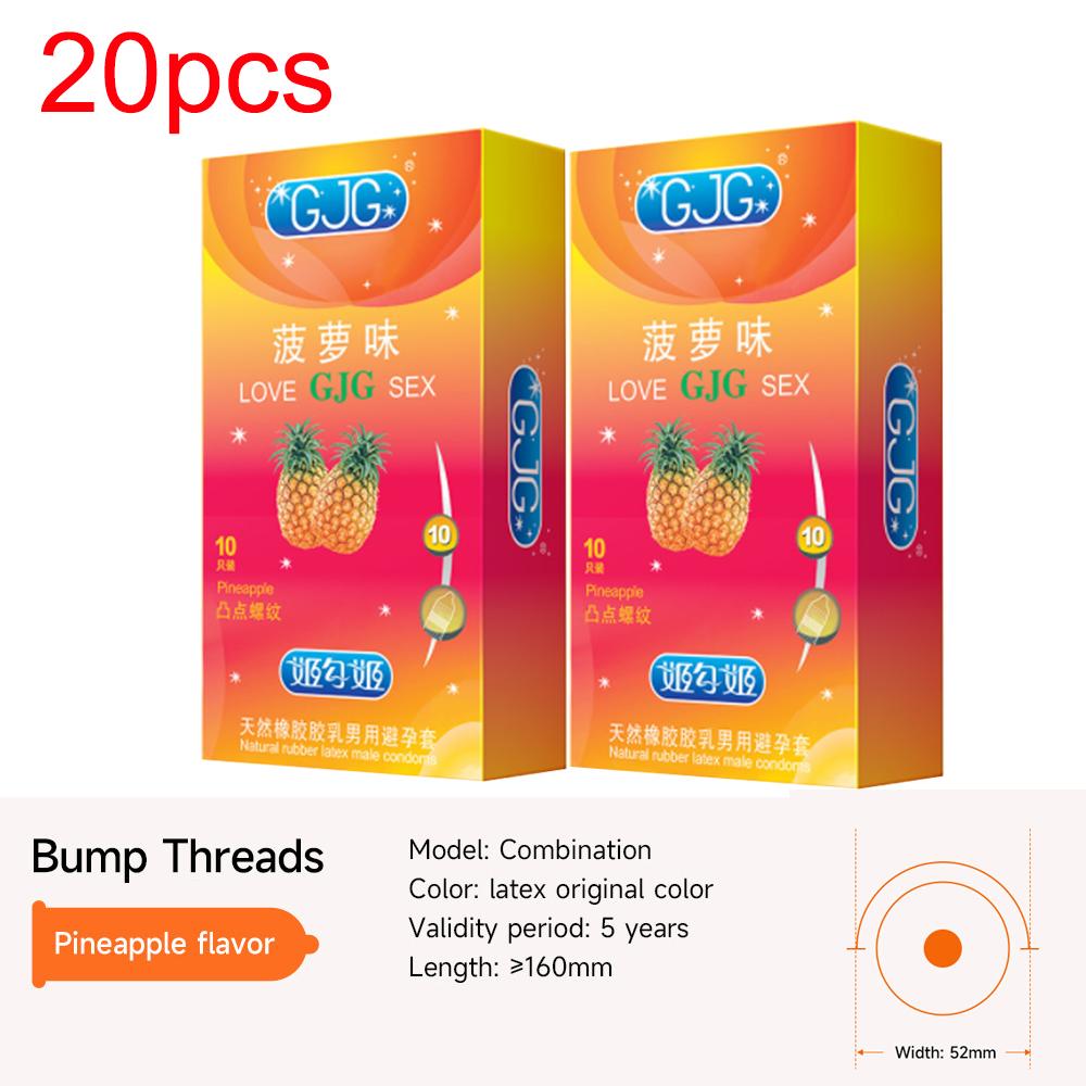 Ультратонкий презерватив со смазкой, презерватив из натурального латекса, 52 мм, со вкусом ананаса, шишка, безопасный секс-продукт для мужчин