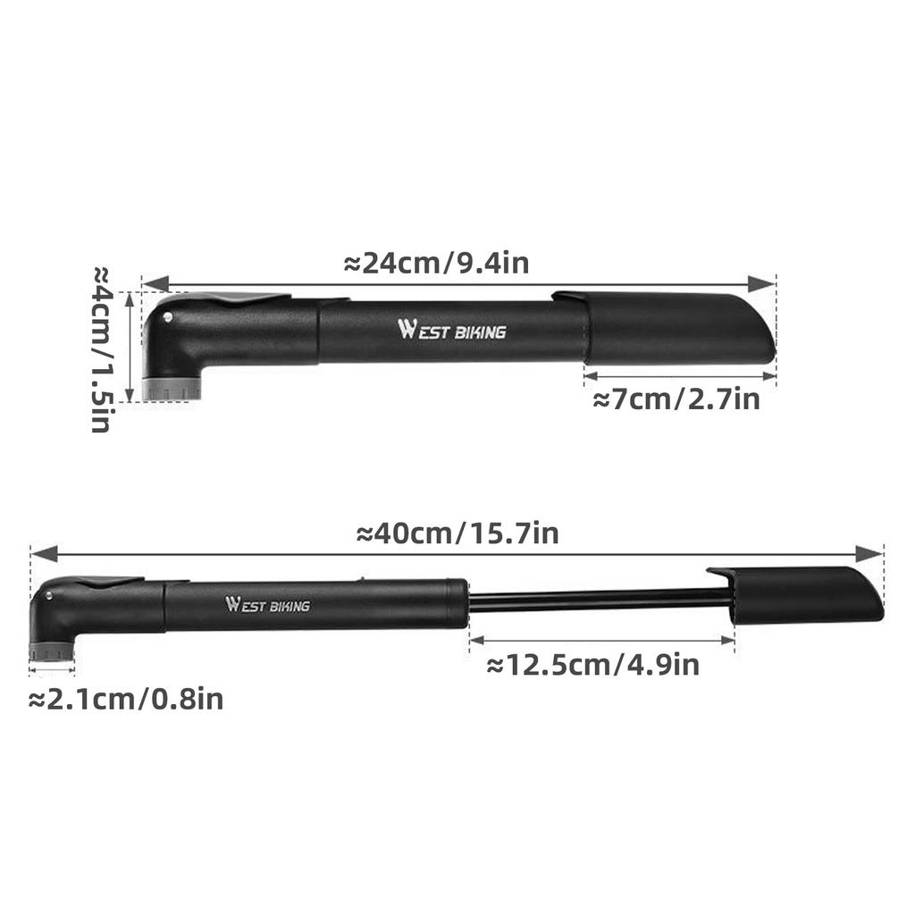 Мини-насос для велосипеда Портативный насос для велосипедных шин 120 PSI Подходит для Presta и Schrader Велосипедный воздушный насос