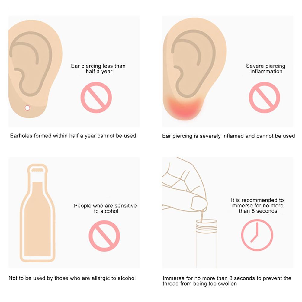 Для женщин, мужчин, девочек, очиститель для пирсинга ушей, линия для чистки пирсинга, набор для ухода за ушами, средство для чистки отверстий в серьгах
