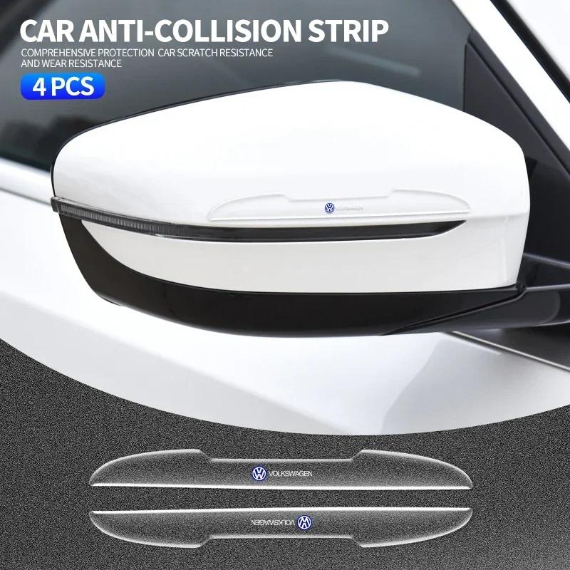 4PCS Transparent Car Door Anti-collision Protector Bumper Strip Sticker For Volkswagen VW Golf 4 6 7 GTI Tiguan Passat B5 B6 zh4