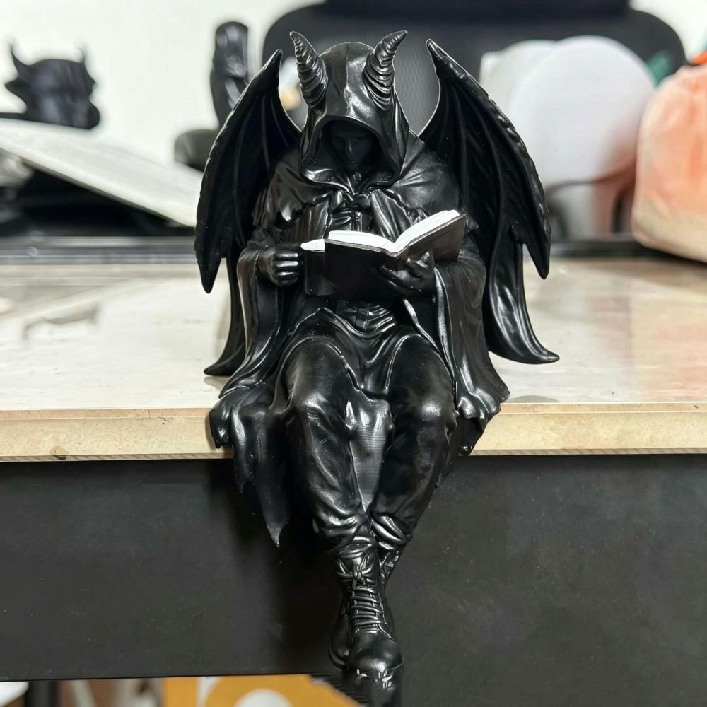 Decoration Skeleton Figurine Halloween Desktop Ornaments Reading Men Statue Mystery Display