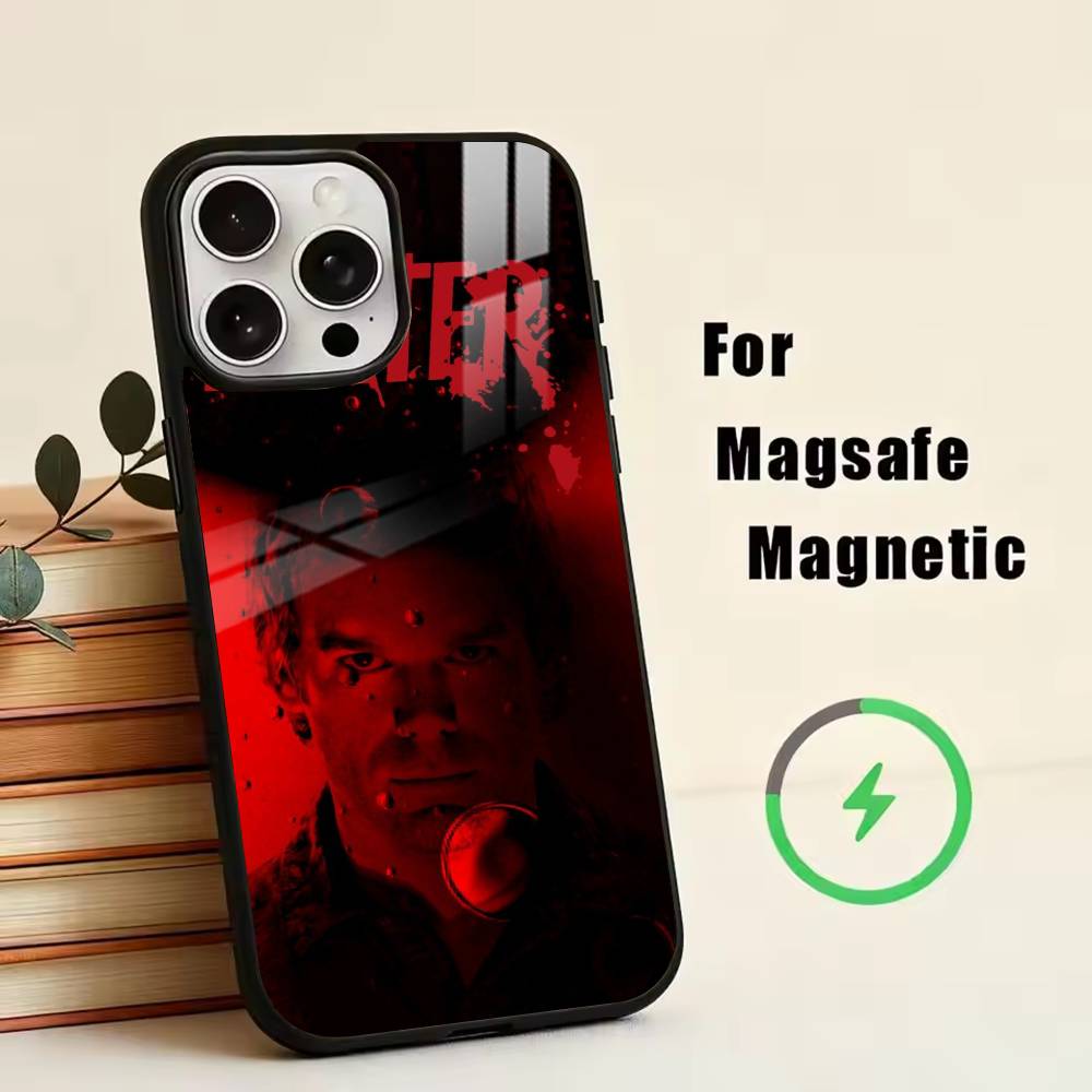 Чехол для телефона с антигероем Декстером Морганом для iPhone17,16,15,14,13,12,11 Plus,Pro Магнитный с беспроводной зарядкой Magsafe