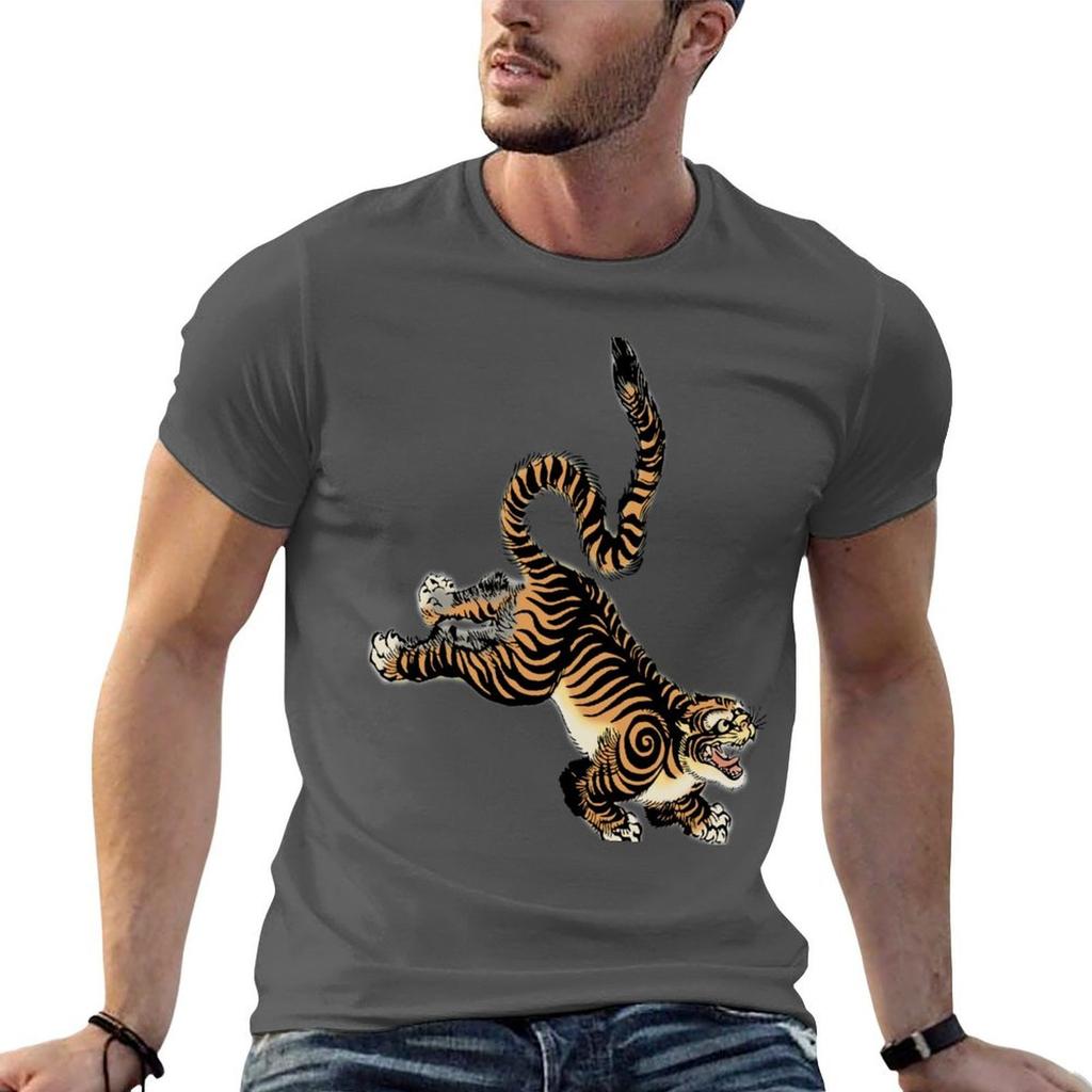 Frightening Tiger TShirt Fashion Simple Casual Tee Shirt