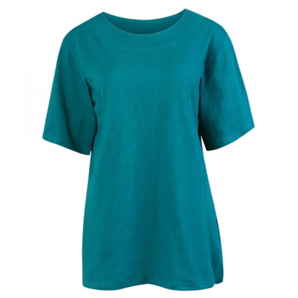 Shop Women Simple Slim Plain Tee Teal Dai Wsh 0240