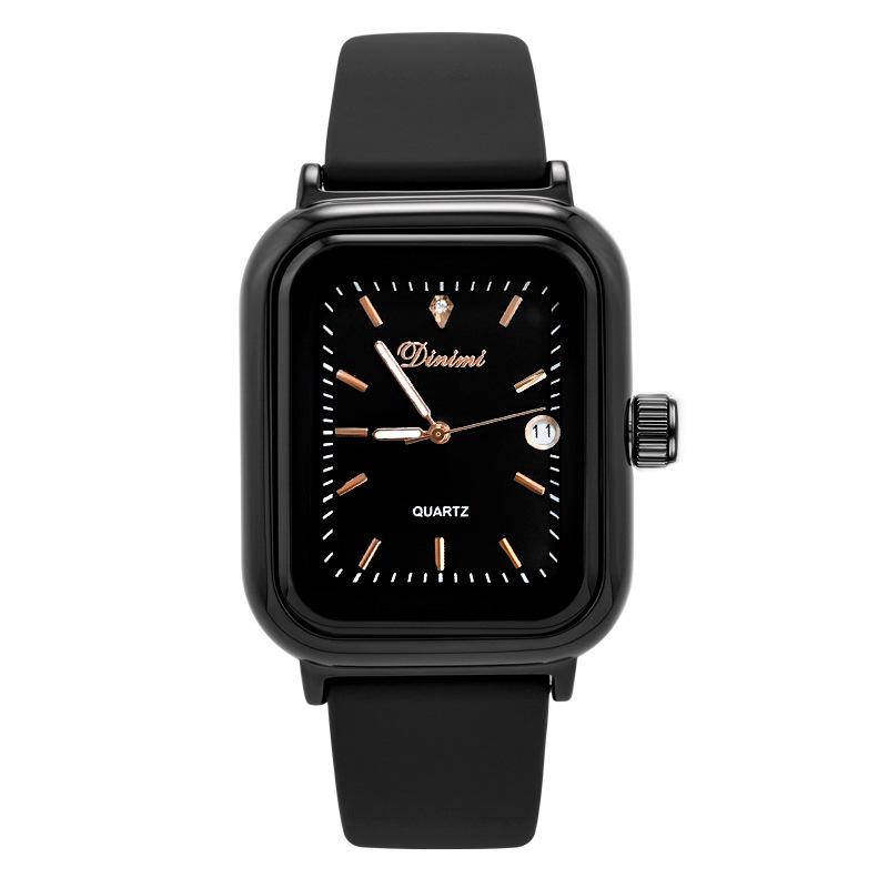 Новые простые квадратные легкие роскошные поясные часы с календарем, кварцевые часы Niche, модные повседневные женские часы