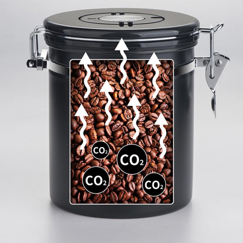 Coffee Canister Stainless Steel 1.8L Vacuum Sealed Tank Grain Tea Nut Cans Airtight Packaging Storage Box Home Food Container