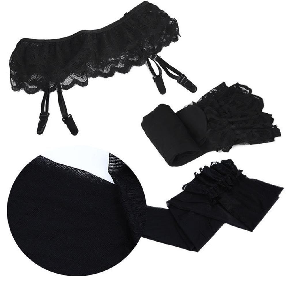 Новые женские сексуальные кружевные чулки, высокие носки + пояс для чулок