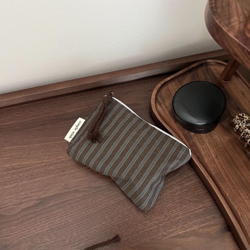 Retro Plaid Women Mini Makeup Bag Coin Purse Zipper Small Pouch Portable Female Lipstick Cosmetic Organizer Storage Bag