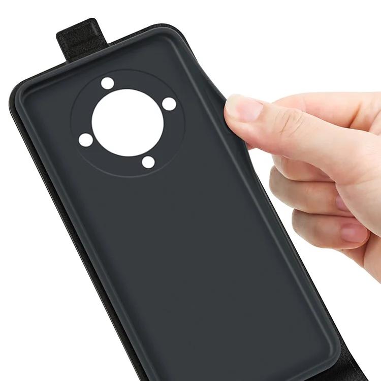 Чехол для телефона с держателем для карт Honor X9a 5G Crazy Horse с текстурой из искусственной кожи и вертикальной откидной крышкой