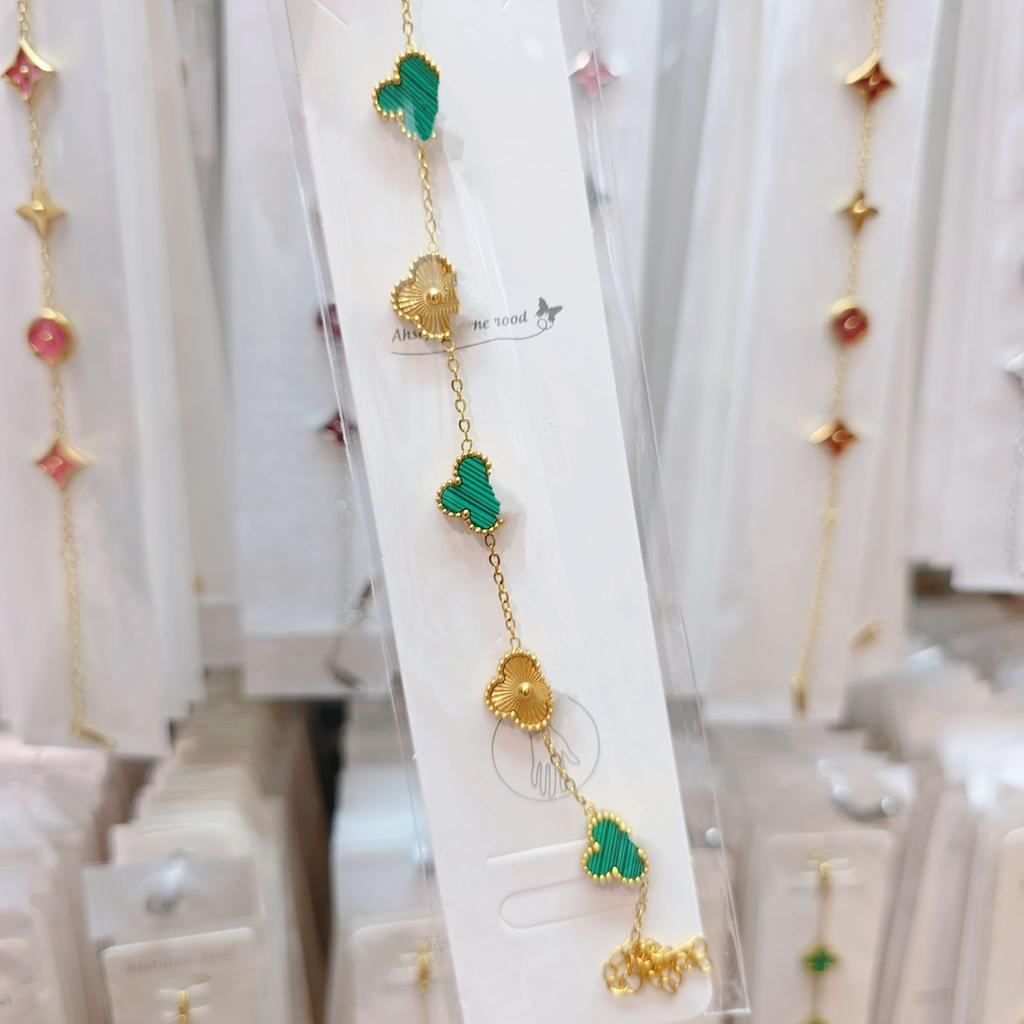 Двусторонний браслет «Пятицветник», «Четырехлистный клевер», титановая сталь, не выцветает, легкая роскошь, ювелирное изделие высокого класса