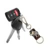 2Pcs Key Chains Elephant Shape Metal Cowhide Car Keychain Retro Leather Pendant GiftsBrown