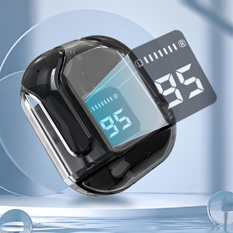 Bluetooth Headset Tws In-ear Digital Display Call Music Battery Life Portable Transparent Space Capsule Bluetooth 5.3