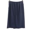 Green Label Relaxing Wool Blend Midi Length Wrap Skirt 38 Navy Women Used