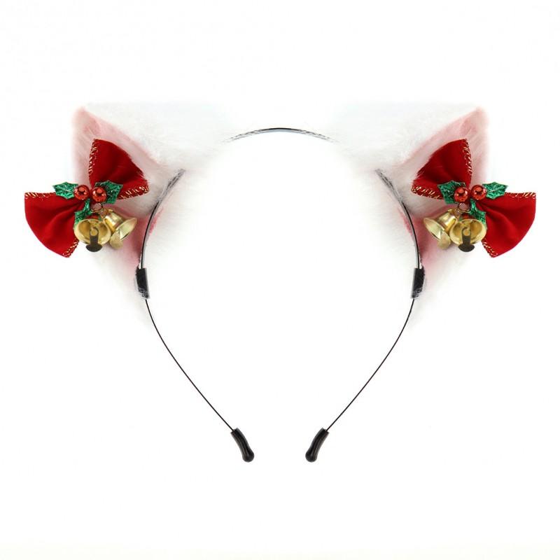 Christmas Plush Cat Ear Headband Lolita Style Cute Hair Accessory Winter Parties