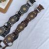 Handmade Hollow Pattern Western Pu Leather Belt For Women Stylish Summer Accessory